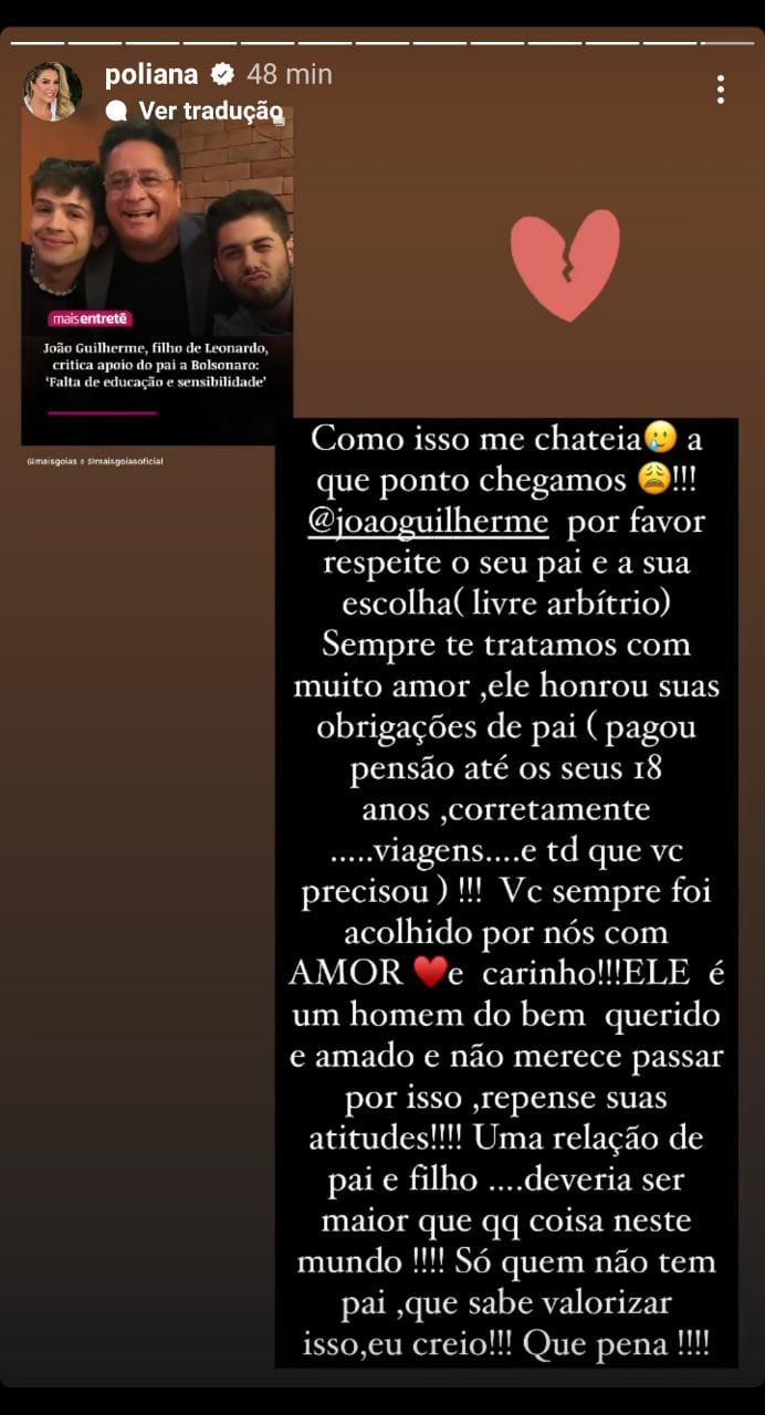 Poliana Rocha responde críticas de João Guilherme (Foto: Reprodução/Instagram)