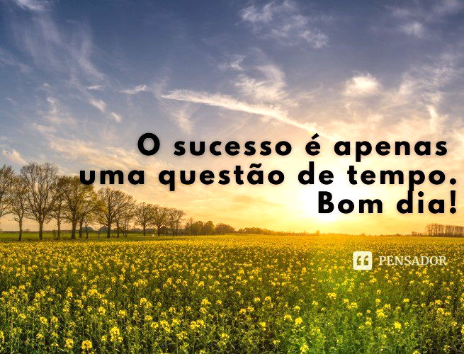 O Sucesso É Apenas Uma Questão De Tempo. Bom Dia!